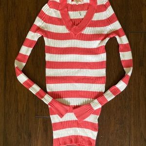 Pink Republic Sweater Coral Stripe - Size S (GUC)
